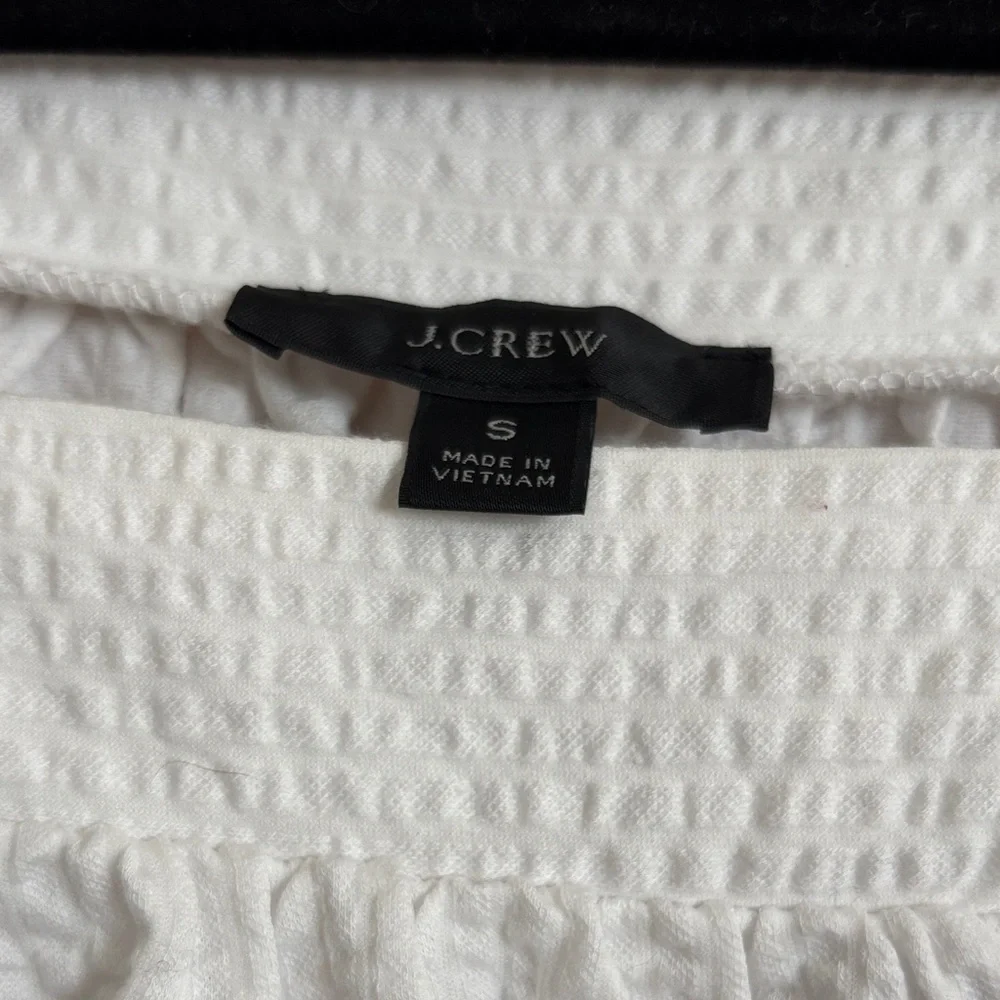 J. Crew White Textured Blouse